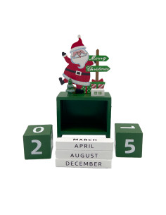 Calendario navidad 7,2x14cm Santa madera 2