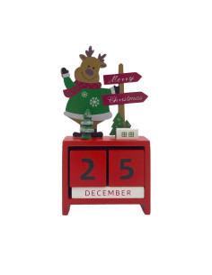 Calendario navidad reno madera 7,2x14cm