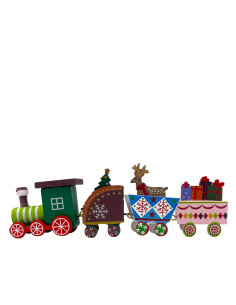 Tren navidad 20cm colores madera