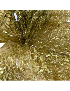 Flor navidad 30cm dorada 2