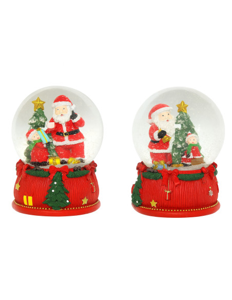 Bola de cristal navideña 10cm c/luz