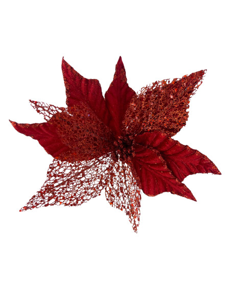 Flor navidad 26cm roja