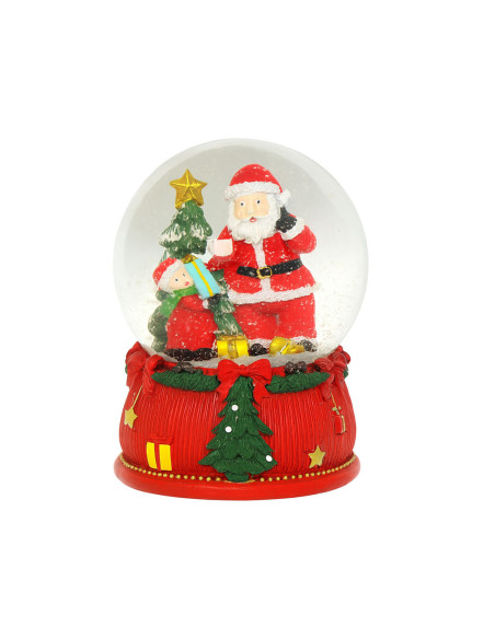 Bola de cristal navideña 10cm c/luz