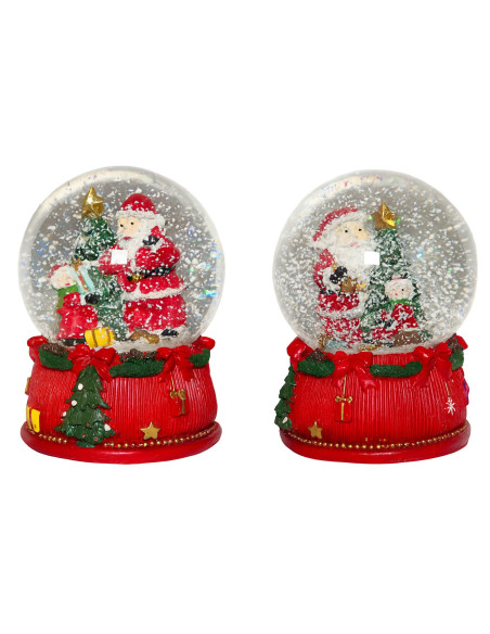 Bola de cristal navideña 10cm c/luz