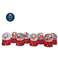 Bola de cristal navideña 6cm c/luz