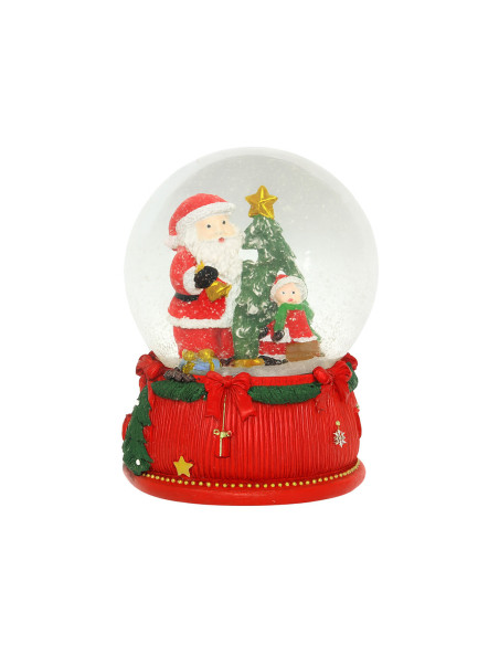 Bola de cristal navideña 10cm c/luz