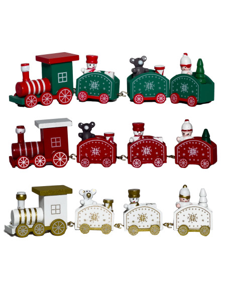 Adorno navidad tren navideño 19,5cm