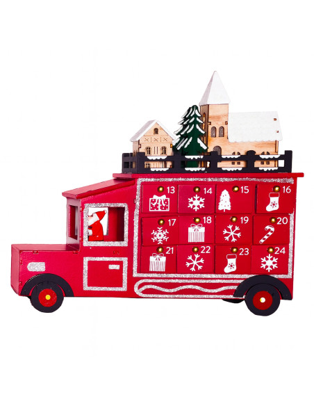 Calendario navidad 30x25x10cm tren