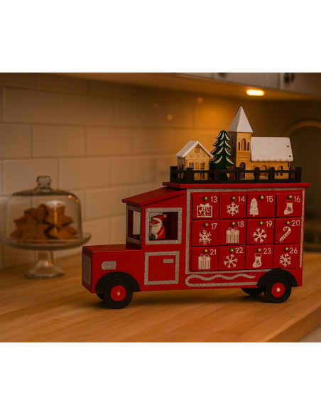 Calendario navidad 30x25x10cm tren