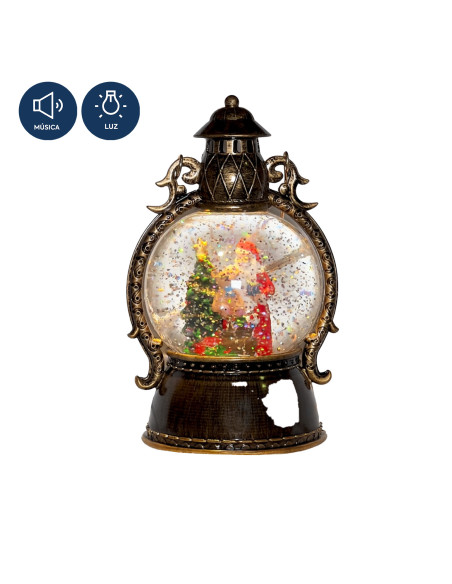 Farol navidad con luz y sonido 21cm