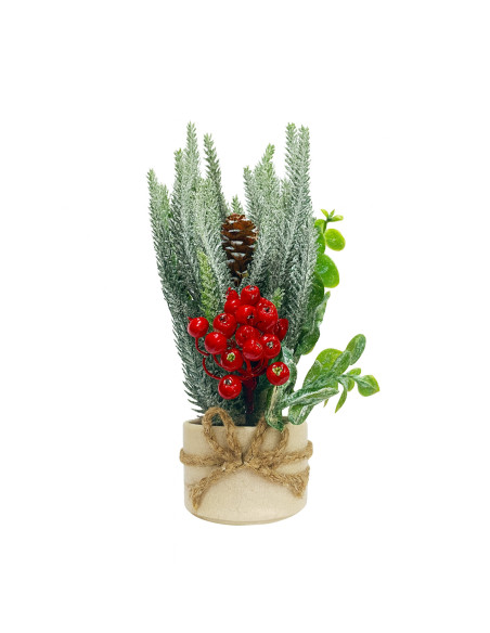 Arreglo navidad 25cm ramas nevado