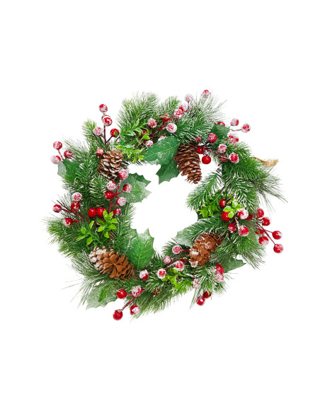 Corona navidad 35cm clásica