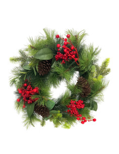 Corona navidad 40cm roja