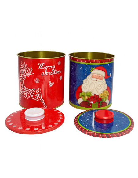 Galletero lata navidad redondo surtido 12x13cm