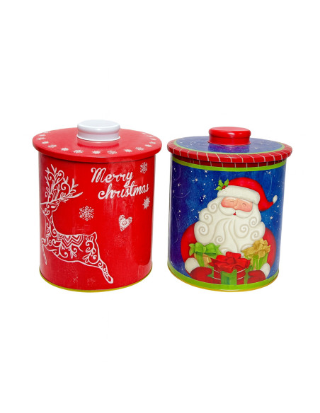 Galletero lata navidad redondo surtido 12x13cm