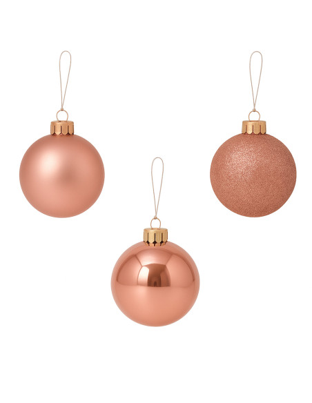 Bola navidad 7cm 20pcs rose gold
