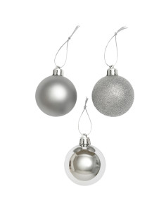Bola navidad 8cm 12pcs plateado