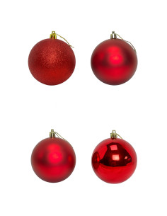 Bola navidad 10cm 6pcs rojo