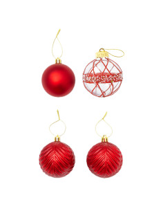 Bola navidad 8cm 12pcs rojo