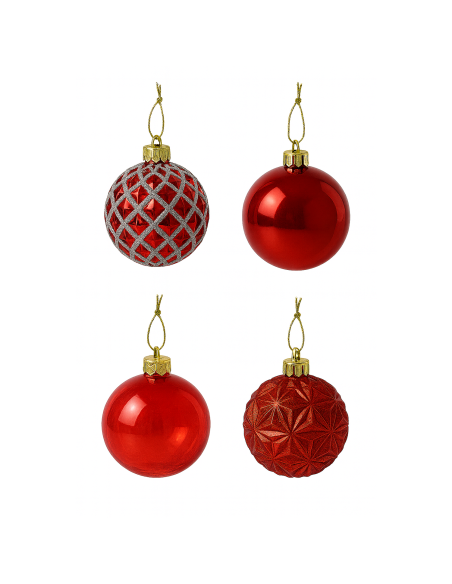 Bola navidad 6cm 20pcs rojo