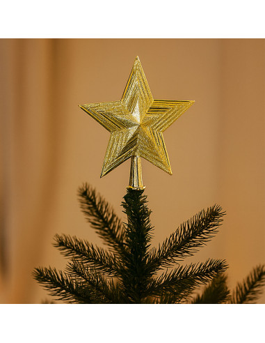 Estrella Árbol Navidad 16x12cm - Decoración Navideña Elegante