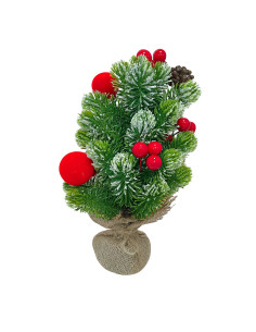 Adorno árbol navidad 35cm bolas navidad rojo