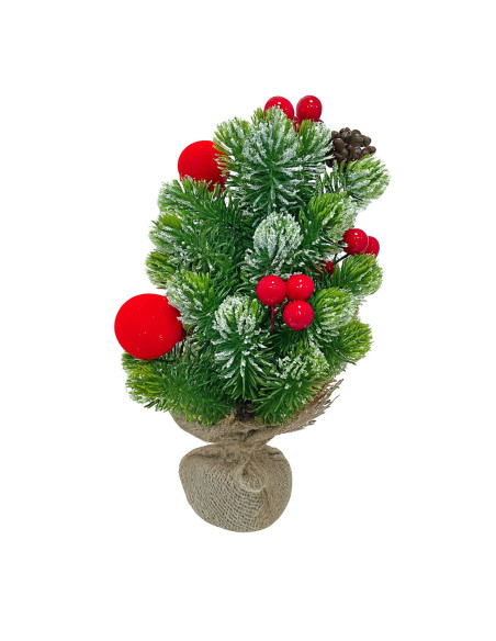 Adorno árbol navidad 35cm bolas navidad rojo