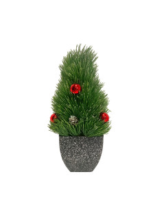 Adorno árbol navidad 35cm bolas navidad rojo
