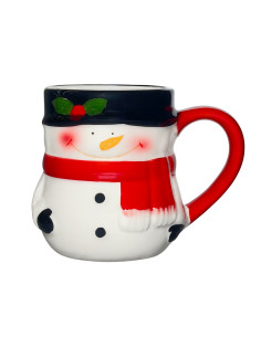 Tazón navideño 12,5x8,5x10cm mono nieve