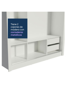 Closet 3 puertas 2 cajones Lyon blanco 2