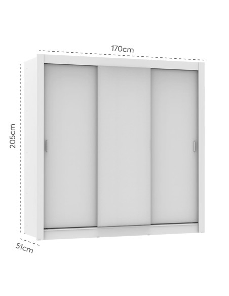 Closet 3 puertas 2 cajones Lyon blanco