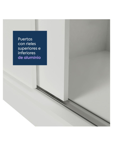 Closet 3 Puertas 2 Cajones Lyon Blanco - Organización Dormitorio