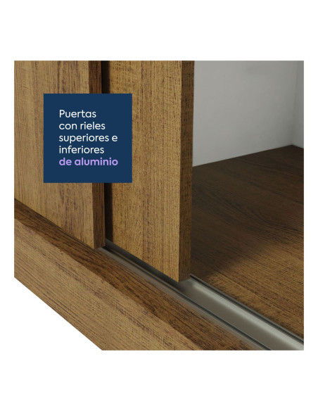 Closet 3 puertas 2 cajones Lyon rustic