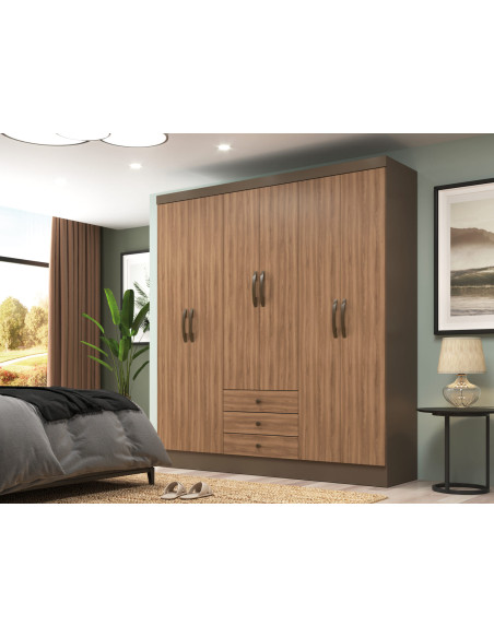 Closet 6 puertas Madrid Damasco/Nogal