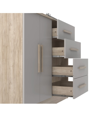 Cómoda Bariloche Ceniza - Elegante y Funcional para Dormitorio