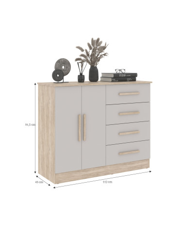 Cómoda Bariloche Ceniza - Elegante y Funcional para Dormitorio