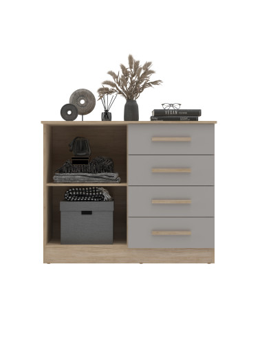 Cómoda Bariloche Ceniza - Elegante y Funcional para Dormitorio