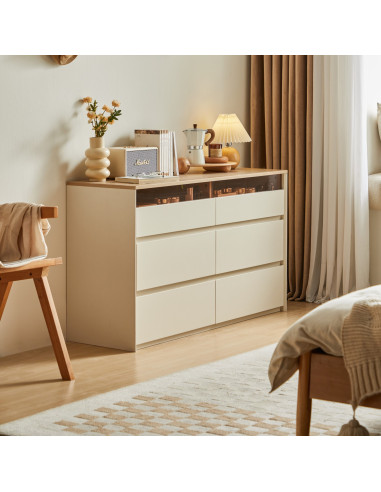 Cómoda Estonia 6 Cajones - Mueble de Dormitorio de Calidad