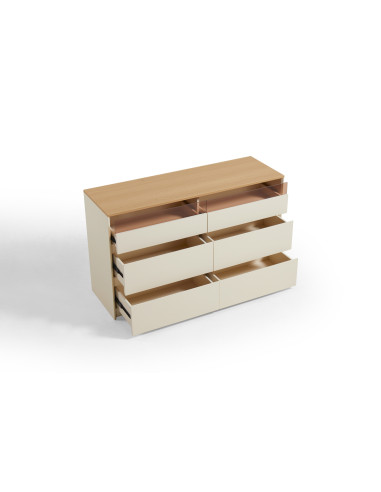 Cómoda Estonia 6 Cajones - Mueble de Dormitorio de Calidad