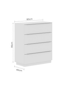 Cómoda Varese 4 cajones blanco 2