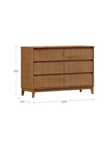 Cómoda Prata 6 Cajones - Mueble Moderno para Dormitorio