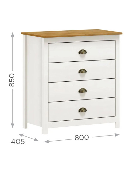 Cómoda Topazio madera 4 cajones