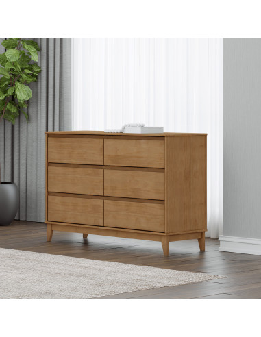 Cómoda Prata 6 Cajones - Mueble Moderno para Dormitorio