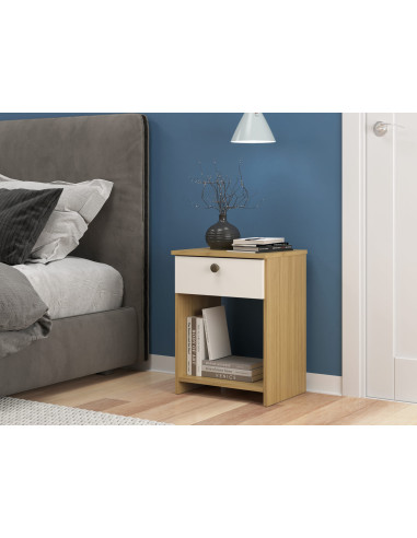 Velador 1 cajon Canary/Off white