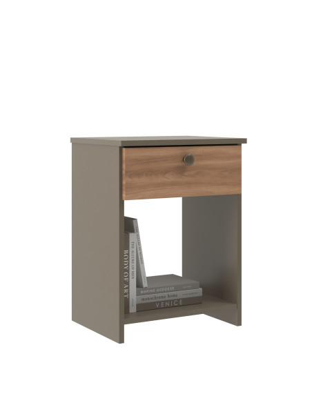 Velador 1 cajon Damasco/Nogal