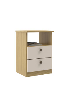 Velador 2 cajones Canary/Off white