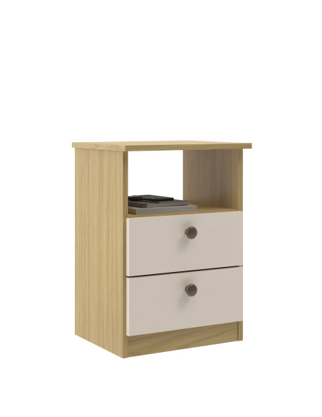 Velador 2 cajones Canary/Off white