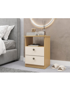 Velador 2 cajones Canary/Off white 2