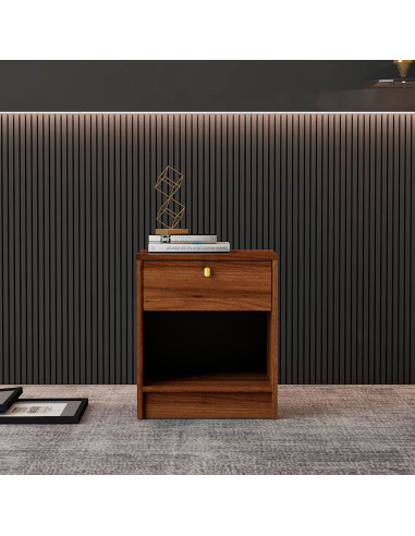 Velador Boegel Café - Elegante y Funcional para Dormitorio