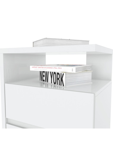 Velador Campeche Blanco - Velador Moderno de 2 Cajones